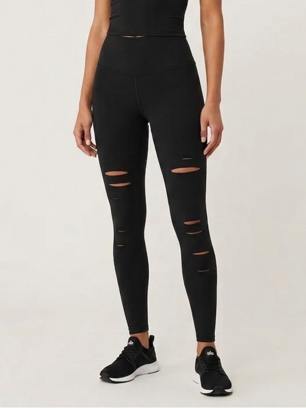 Alo Yoga High Waist Ripped Warrior Leggings Black XS